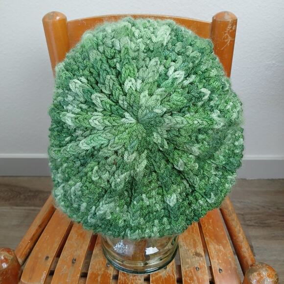 Sage Green Tones Slouchy with a Brim OSFM premade crochet newsboy handmade main image 7